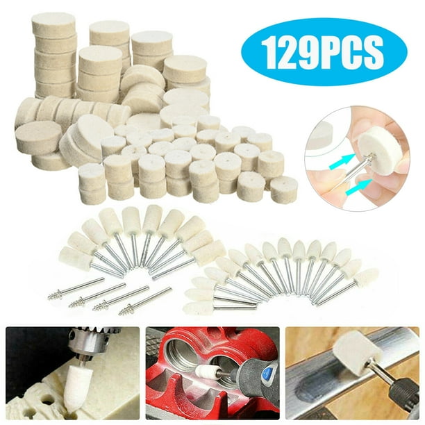 WiMas 6PCS 1/4 Inch Polishing Wheel Buffing Pad White Mop Cone Grinder Head Polish Tool for Car Motorcycle Metal Jewelry Stainless Steel Aluminum Wood Plastics Ceramics Glass Watches 